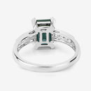 1.91 Carat Genuine Green Tourmaline and White Diamond 14K White Gold Ring-13