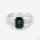 1.91 Carat Genuine Green Tourmaline and White Diamond 14K White Gold Ring-14