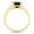 1.91 Carat Genuine Green Tourmaline and White Diamond 14K Yellow Gold Ring-6