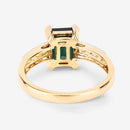 1.91 Carat Genuine Green Tourmaline and White Diamond 14K Yellow Gold Ring-13