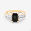 1.91 Carat Genuine Green Tourmaline and White Diamond 14K Yellow Gold Ring-14