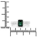 1.19 Carat Genuine Green Tourmaline and White Diamond 14K White Gold Ring-7