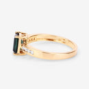 1.19 Carat Genuine Green Tourmaline and White Diamond 14K Yellow Gold Ring-12
