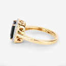 3.02 Carat Genuine Green Tourmaline and White Diamond 14K Yellow Gold Ring-12