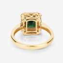 3.02 Carat Genuine Green Tourmaline and White Diamond 14K Yellow Gold Ring-13