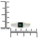 0.72 Carat Genuine Green Tourmaline and White Diamond 14K Yellow Gold Ring-7