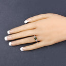 0.72 Carat Genuine Green Tourmaline and White Diamond 14K Yellow Gold Ring-9