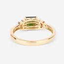 0.72 Carat Genuine Green Tourmaline and White Diamond 14K Yellow Gold Ring-13
