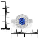 1.96 Carat Genuine Blue Sapphire and White Diamond 18K White Gold Ring-7