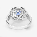 1.96 Carat Genuine Blue Sapphire and White Diamond 18K White Gold Ring-13