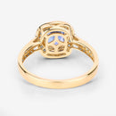 1.31 Carat Genuine Blue Sapphire and White Diamond 18K Yellow Gold Ring-13