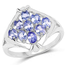1.53 Carat Genuine Tanzanite .925 Sterling Silver Ring-5