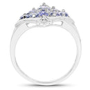 1.53 Carat Genuine Tanzanite .925 Sterling Silver Ring-6