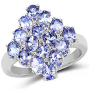 2.72 Carat Genuine Tanzanite .925 Sterling Silver Ring-5