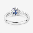 1.05 Carat Genuine Blue Sapphire and White Diamond 10K White Gold Ring-8