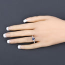 1.05 Carat Genuine Blue Sapphire and White Diamond 10K Yellow Gold Ring-5