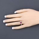 0.95 Carat Genuine Ruby and White Diamond 10K Yellow Gold Ring-5