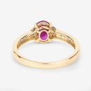 0.95 Carat Genuine Ruby and White Diamond 10K Yellow Gold Ring-8