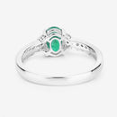 0.82 Carat Genuine Zambian Emerald and White Diamond 10K White Gold Ring-7