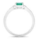 0.82 Carat Genuine Zambian Emerald and White Diamond 10K White Gold Ring-2