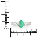 0.82 Carat Genuine Zambian Emerald and White Diamond 10K Yellow Gold Ring-3