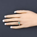 0.82 Carat Genuine Zambian Emerald and White Diamond 14K Yellow Gold Ring-5