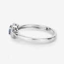 0.52 Carat Genuine Blue Sapphire and White Diamond 14K White Gold Ring-8