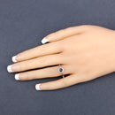 0.52 Carat Genuine Blue Sapphire and White Diamond 14K White Gold Ring-12