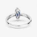 1.44 Carat Genuine Blue Sapphire and White Diamond 14K White Gold Ring-9
