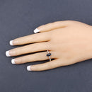 1.44 Carat Genuine Blue Sapphire and White Diamond 14K White Gold Ring-12