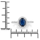 1.82 Carat Genuine Blue Sapphire and White Diamond 14K White Gold Ring-3