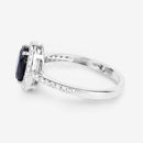 1.82 Carat Genuine Blue Sapphire and White Diamond 14K White Gold Ring-6