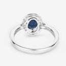 1.82 Carat Genuine Blue Sapphire and White Diamond 14K White Gold Ring-7