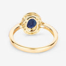 1.82 Carat Genuine Blue Sapphire and White Diamond 14K Yellow Gold Ring-7