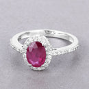 1.73 Carat Genuine Ruby and White Diamond 14K White Gold Ring-4