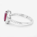 1.73 Carat Genuine Ruby and White Diamond 14K White Gold Ring-6