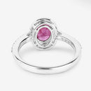1.73 Carat Genuine Ruby and White Diamond 14K White Gold Ring-7