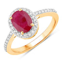 1.73 Carat Genuine Ruby and White Diamond 14K Yellow Gold Ring-1
