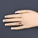 1.73 Carat Genuine Ruby and White Diamond 14K Yellow Gold Ring-5