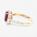 1.73 Carat Genuine Ruby and White Diamond 14K Yellow Gold Ring-6