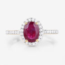 1.73 Carat Genuine Ruby and White Diamond 14K Yellow Gold Ring-8