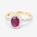 1.73 Carat Genuine Ruby and White Diamond 14K Yellow Gold Ring-9