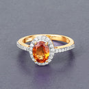 1.66 Carat Genuine Spessartite Garnet and White Diamond 14K Yellow Gold Ring-6