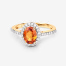 1.66 Carat Genuine Spessartite Garnet and White Diamond 14K Yellow Gold Ring-7