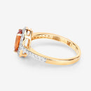 1.66 Carat Genuine Spessartite Garnet and White Diamond 14K Yellow Gold Ring-8