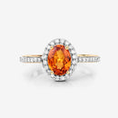 1.66 Carat Genuine Spessartite Garnet and White Diamond 14K Yellow Gold Ring-10