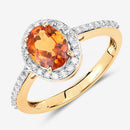 1.66 Carat Genuine Spessartite Garnet and White Diamond 14K Yellow Gold Ring-11