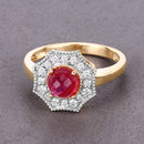2.01 Carat Genuine Ruby and White Diamond 14K Yellow Gold Ring-6
