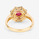 2.01 Carat Genuine Ruby and White Diamond 14K Yellow Gold Ring-9