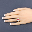 2.01 Carat Genuine Ruby and White Diamond 14K Yellow Gold Ring-12
